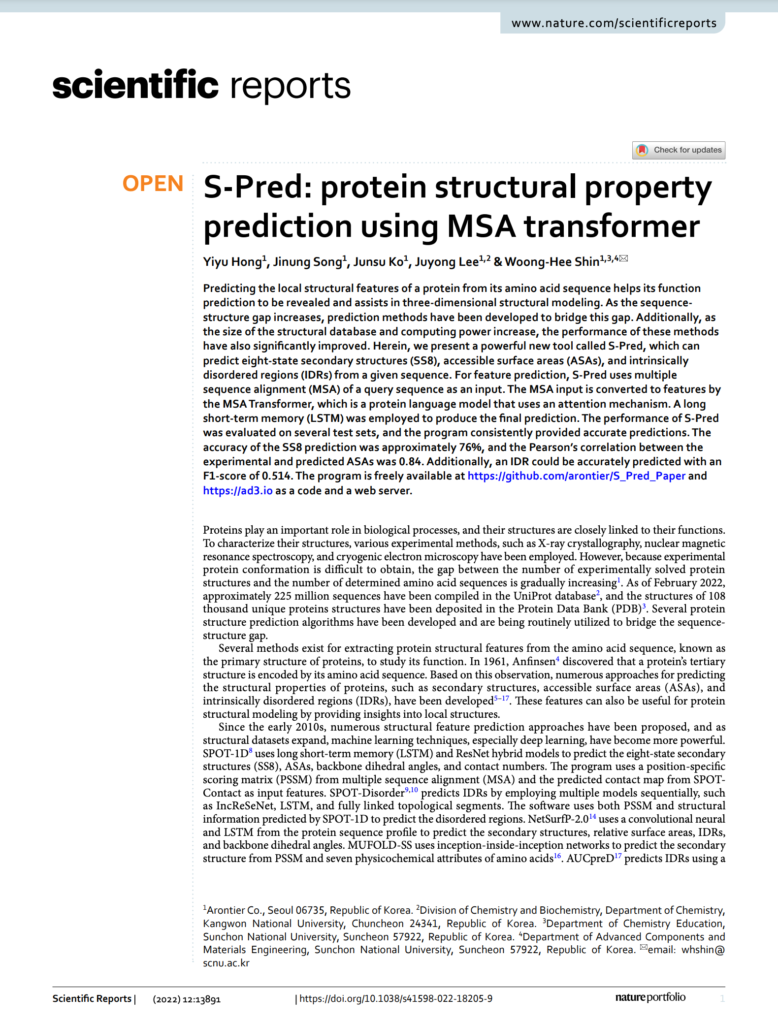 S-Pred: protein structural property prediction using MSA transformer