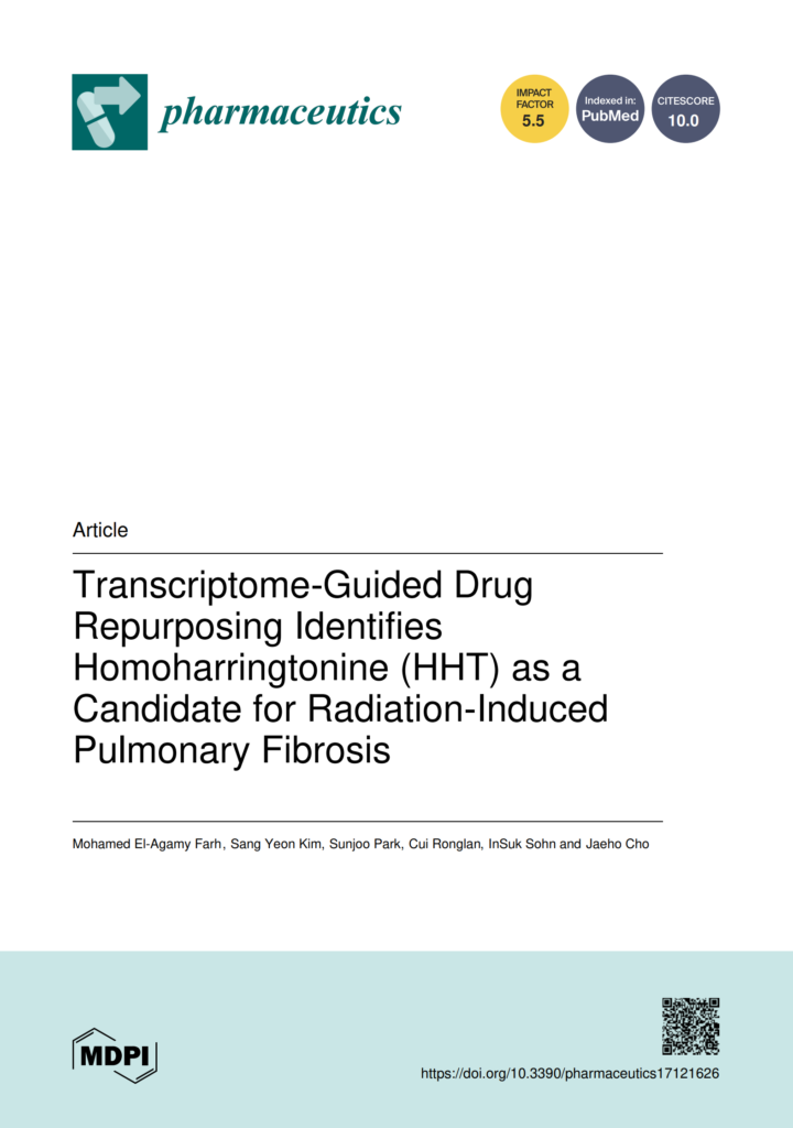 Transcriptome-Guided Drug Repurposing Identifies Homoharringtonine (HHT) as a Candidate for Radiation-Induced Pulmonary Fibrosis
