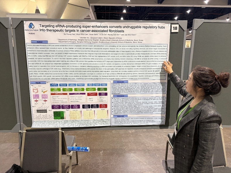 [메디포뉴스] 아론티어, AACR서 CAF 기반 eRNA 타깃 발굴 AI 플랫폼 공개