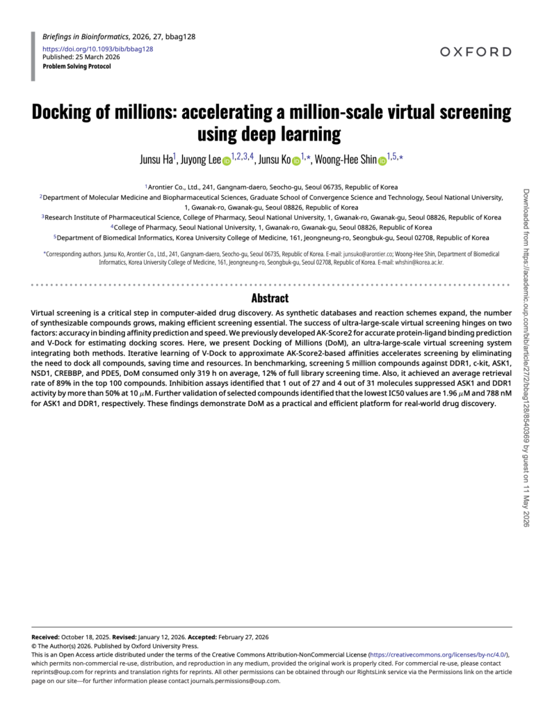 Docking of millions: accelerating a million-scale virtual screening using deep learning